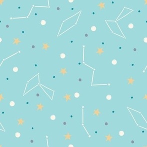 Medium Constellations in Light Blue Background
