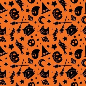 Halloween Critters Black on Orange
