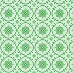 Geometric Pattern: Waterlily: Emerald Light