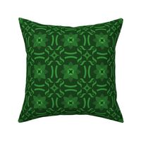 Geometric Pattern: Waterlily: Emerald Dark