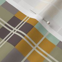 Plaid-Sea Glass, Mustard, Aubergine, Ivory-L