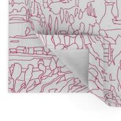 Viva Magenta Italian Landscape Line Drawing