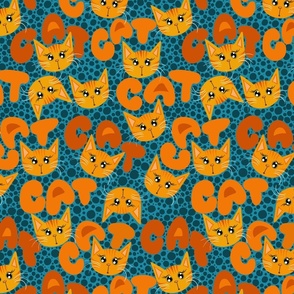 Orange tabbies (cats) on polkadots 