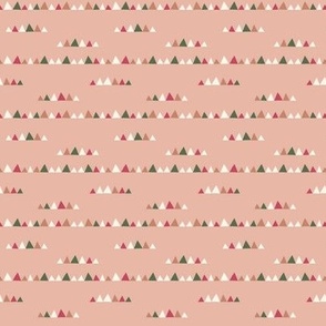 Mini Geometric Mountains with Dusty Pink Background