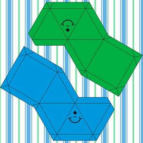 Happy Face Pyramid Swatch Toy- Blue and Green