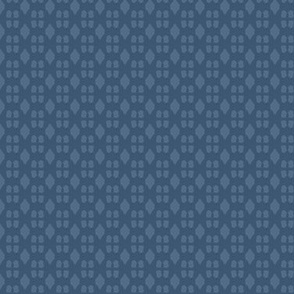 Small Monochromatic Geo Pattern - Denim Blue