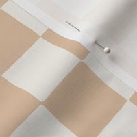 Medium // Organic Checkers wallpaper in Malt Light Tan Brown