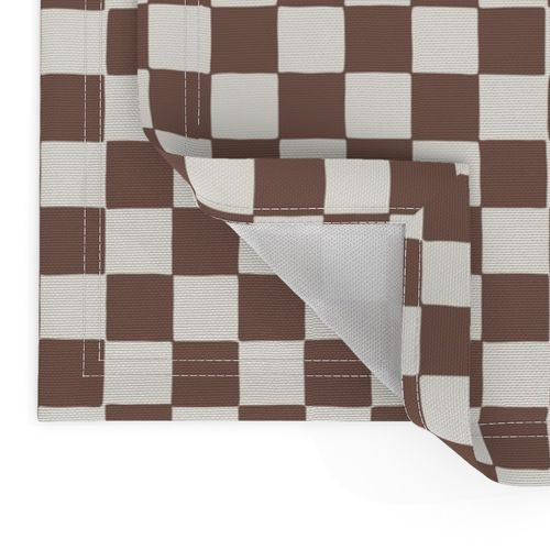 small // Organic Checker Dark Chocolate Brown