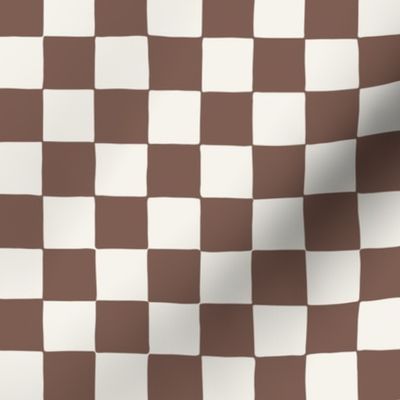 small // Organic Checker Dark Chocolate Brown