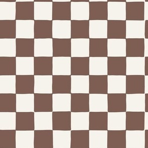 small // Organic Checker Dark Chocolate Brown
