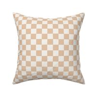 small // Organic Checker Chequerboard Pattern Malt Neutral Light Tan