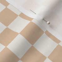 small // Organic Checker Chequerboard Pattern Malt Neutral Light Tan