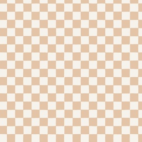 small // Organic Checker Chequerboard Pattern Malt Neutral Light Tan