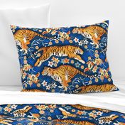 Animalier's Tiger Chintz - French ultramarine 