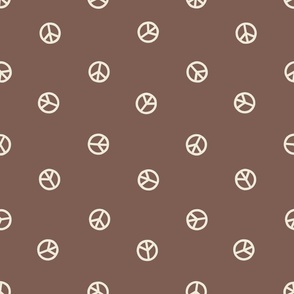 Peace Signs on Chocolate Brown