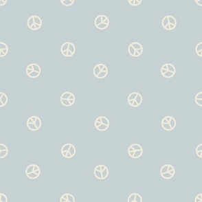Peace Signs on Pastel Light Blue