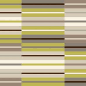 Stripes 18"x18" Panels in Lime Green Beige Taupe Cream Brown 