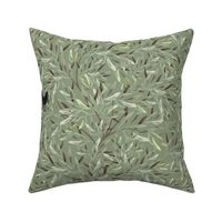 OLIVO - Olive branches with blackbirds - green