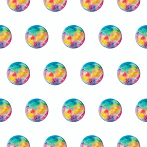 Colorful Planet Polka Dot - Medium Version