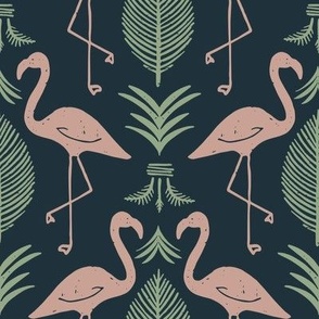 palm flamingo navy