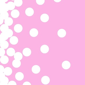 Large white Scattered Polka Dots on Pink horizontal