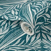 Small - Literary Damask - teal