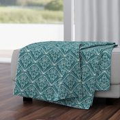 Small - Literary Damask - teal