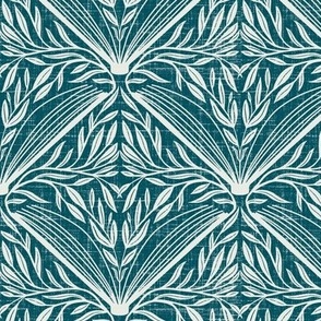 Small - Literary Damask - teal