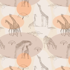 Giraffe on neutral background