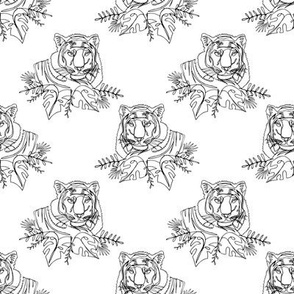 Single line tiger BW small