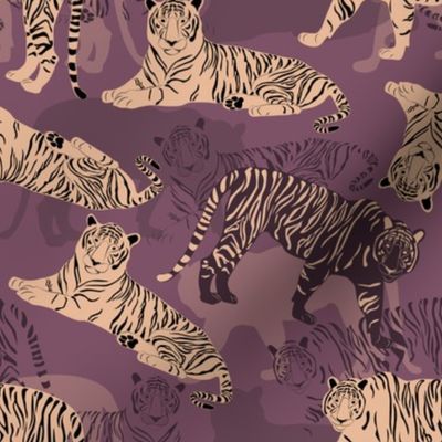 Tiger Time // Purple Background // Medium Scale