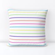 Rainbow Stripes on White - Medium Scale