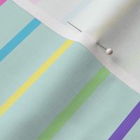 Rainbow Stripes on Mint Green - Medium Scale