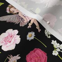 pink Fairy floral black