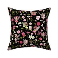 pink Fairy floral black