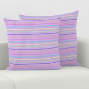 Rainbow Stripes on Lavender - Small Scale