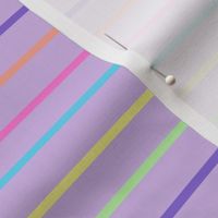 Rainbow Stripes on Lavender - Small Scale