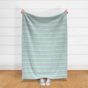 Rainbow Stripes on Mint Green - Small Scale