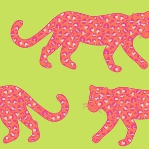 Kitty Parade - Coral / Pink / Blush / Lime Green - Large Scale