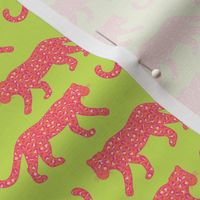 Kitty Parade - Coral / Pink / Blush / Lime Green - Large Scale