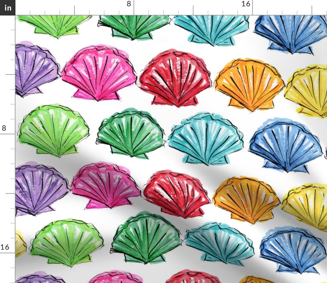 Rainbow shells in a alternating rows