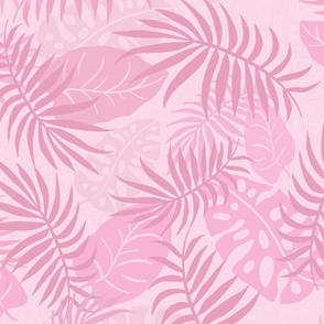 medium-Jungle Palm Fronds-girly pink 