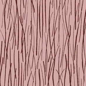 290 - Large scale Pine needles in pinky cream and chocolate brown - wallpaper, curtains, pet accessories and apparel., nature inspired table linen for thanksgiving and fall 