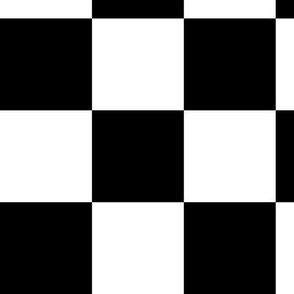 Classic black and white checkerboard tiles