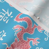 Year of the Dragon on blue