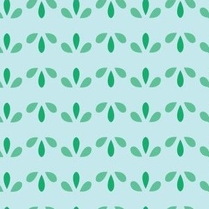  soft green baby leaves  on celadon  background