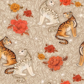 Year of the tiger Leaves _muted neutrals 