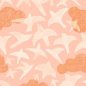 Pink birds pattern