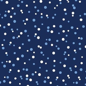 A Lotta Dots - white and blue on navy - medium small scale