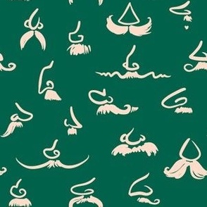 Noses and mustaches (on dark green)